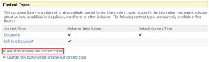 Add from existing site content types